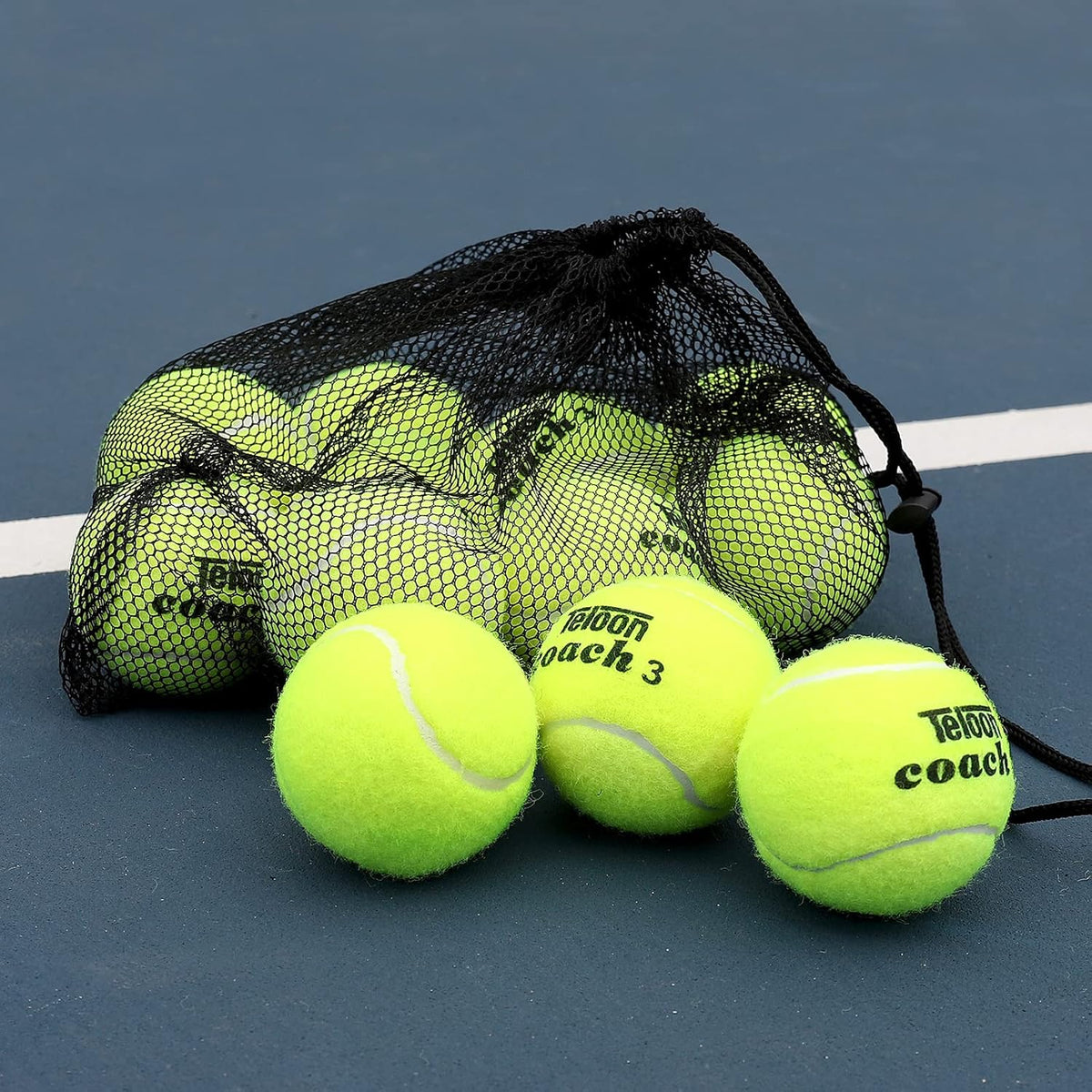 Pressure Training Tennis Balls-12 or 18 Count-Mesh Carry Bag,4 Colors Available,Pressureless Training Exercise Tennis Balls for Beginners.