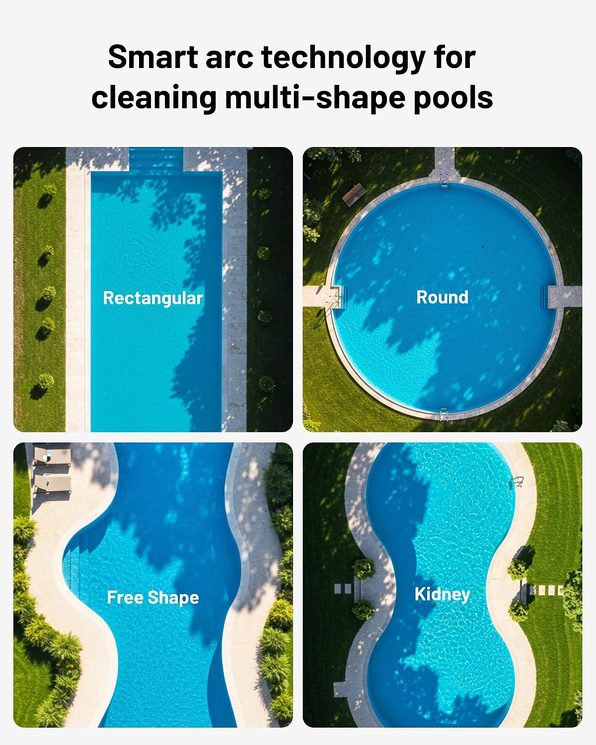 E1 Cordless Robotic Pool Cleaner, Dual-Layer Filter, 1600 Sq.Ft, APP | 5800 GPH Suction with Triple Brushless Motors, Wall & Waterline Cleaning, Smartarc Path, 5 Modes, 210 Mins, IPX8 Waterproof