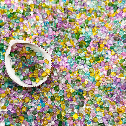 2.2 Lbs Small Aquarium Substrate Gravel Sand, Polished Smooth Fish Tank Gravel, Colorfast Uncoated Vibrant Blue Sea Glass, Decorative Stones for Vase Fillers, Fairy Garden, Potted Plants