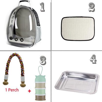 Bird travel carrier backpack with ventilation holes