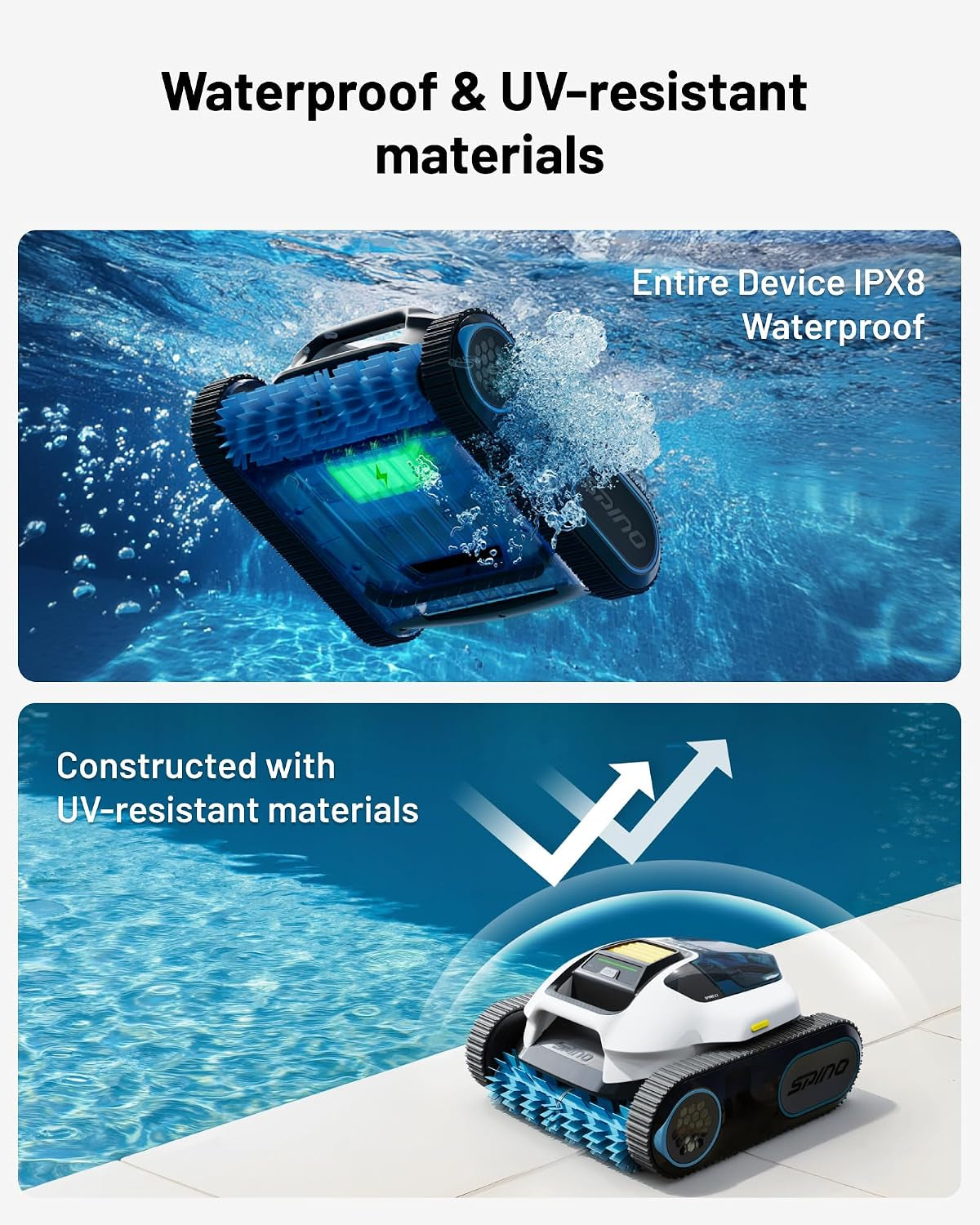 E1 Cordless Robotic Pool Cleaner, Dual-Layer Filter, 1600 Sq.Ft, APP | 5800 GPH Suction with Triple Brushless Motors, Wall & Waterline Cleaning, Smartarc Path, 5 Modes, 210 Mins, IPX8 Waterproof