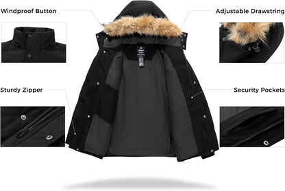 Men's winter puffer jacket waterproof outdoor coat