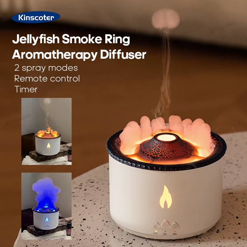 Jellyfish Smoke Ring Aroma Diffuser Creative Volcanic Air Humidifier Aromatherapy for Home Office Be...