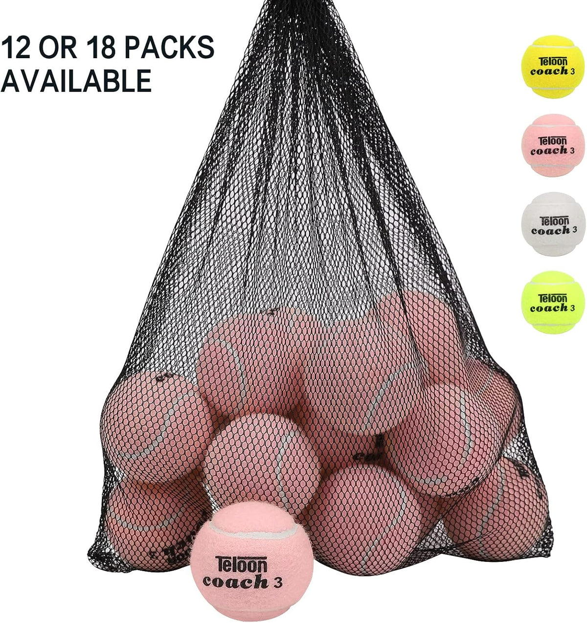 pressureless tennis balls with mesh bag