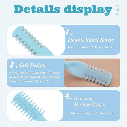 5Pcs 2-In-1 Nasal Hair Cutter, 2026 New Double Sided Nose Hair Cutter, Portable 360° Rotating Manual Nose Hair Trimmer for Men and Women, Colorful